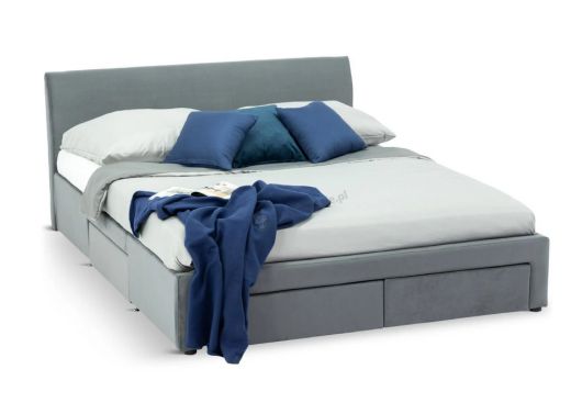Proste podwójne szare łóżko do sypialni dwuosobowe 160x200 cm Gila ciemnoszary